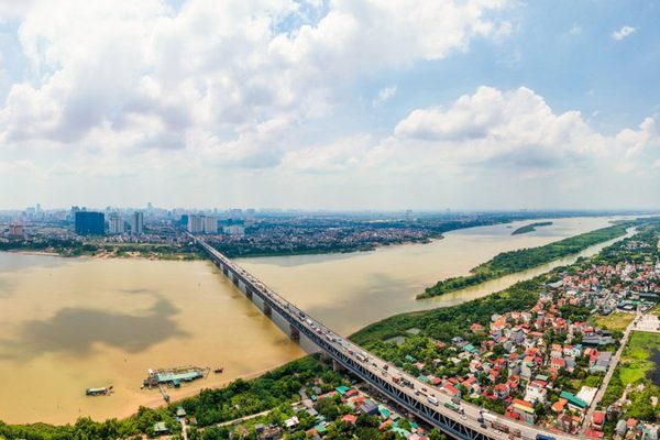 Toàn cảnh hai bờ sông Hồng trước quy hoạch trục đại lộ cảnh quan 11.400ha